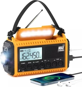 Auto NOAA Emergency Weather Radio, Solar Hand Crank Radio,Portable Battery Opera - Picture 1 of 7