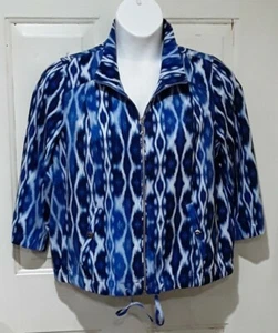 Womens Blue Jacket, CHICOS ZENERGY jacket coat 3/4 sleeve Optics M  - Picture 1 of 6