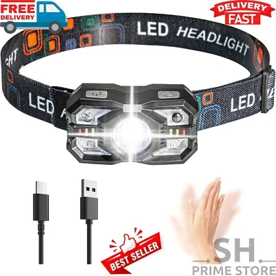 HEADLAMP Rechargeable Headlight Zoomable Head Torch Lamp Camping Fishing 5 Mode - Image 1 of 4