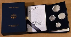 2002 Proof 4-Coin Gold American Eagle Box and COA - No Coins - Picture 1 of 1