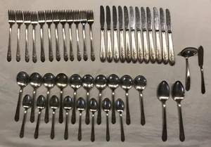 Vintage WM Rogers Ex Plate “Reflection” Original Rogers Silver Flatware Set 46pc - Picture 1 of 24