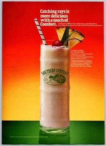 Southern Comfort Colada Trimmed Original Magazine Print Ad 1990 COLOR Bar Decor - Picture 1 of 2