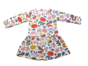 Baby Boden Long Sleeve Dress Girl 18-24 months Colorful Sweatshirt Fall Pumpkin - Picture 1 of 10