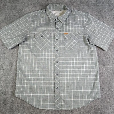 Orvis Shirt Large Short Sleeve Gray Mens Button Up 2 Pockets Polyester Outdoors - Image 1 of 4