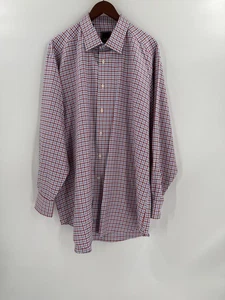 David Donahue Plaid Button-Up Casual Shirt Versatile & Classic 18 1/2 34/35 - Picture 1 of 12