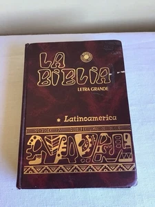 Vtg 2002 HC La Biblia Letra Grande Latinoamerica Maroon Gold Foil Spanish Bible - Picture 1 of 14