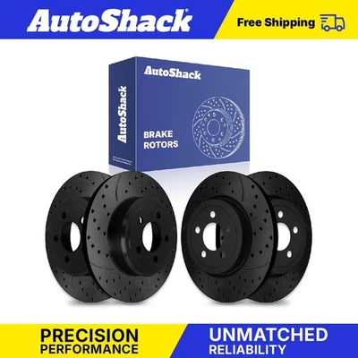 Front Rear Drilled Slotted Brake Rotors Set for Dodge Charger Challenger Foto 1 de 3