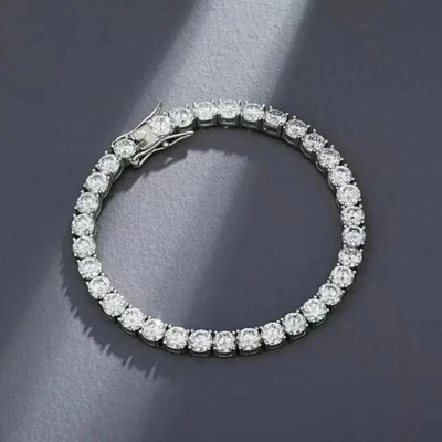 10Ct Round Cut Lab Created Diamond Women's Tennis Bracelet 14K White Gold - Image 1 of 4