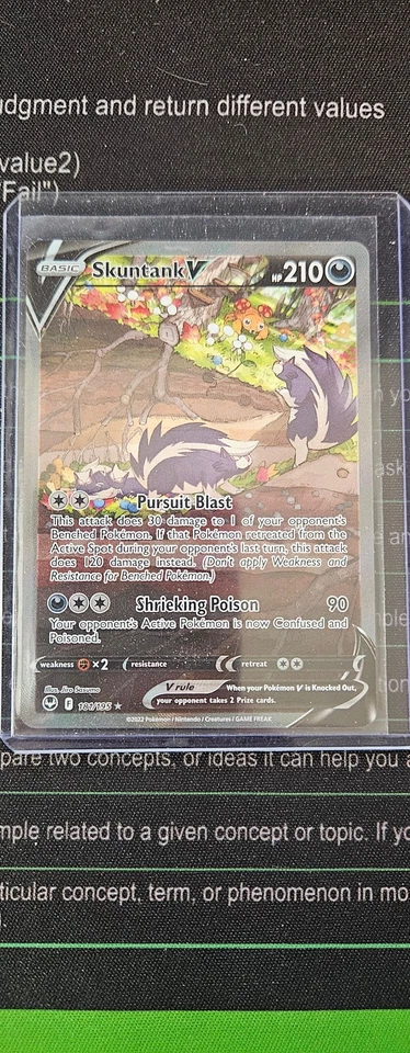 Pokemon TCG - Skuntank V - Silver Tempest 181/195 Alternate Full Art Holo - Image 1 of 4