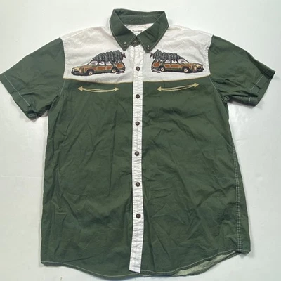 Boozelele Western Button Shirt Christmas Vacation Story Rockabilly Cowboy Mens L - Image 1 of 4