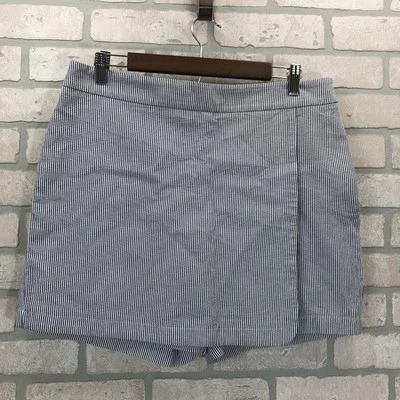 Falda corta de verano Talbots azul a rayas Seersucker envolvente para mujer 12 informal preppy playera Foto 1 de 4