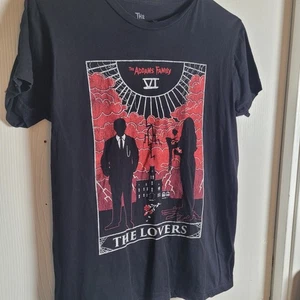 The Addams Family M Lovers Graphic T-shirt Women Black Halloween Gothic Casual - Picture 1 of 7