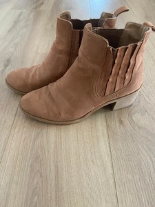 Stiefeletten braun, Gr.39 wildlederoptik, H&M 4cm Absatz Gummisohle - Bild 1 von 1