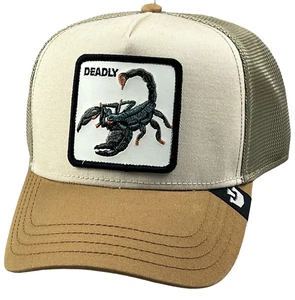 Goorin Bros The Farm Deadly Scorpion Trucker Hat Khaki Mesh Snapback Cap New - Picture 1 of 17