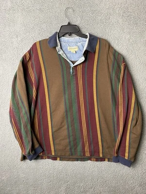 Camisa De Colección St. John’s Bay Para Hombre 2XL Multicolor Rayas Polo Manga Larga Rugby Foto 1 de 4