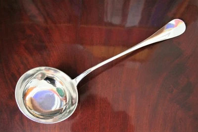 mestolo antico svizzero in argento massiccio 800 Jezler cm. 32 x 10 - gr. 176 - Immagine 1 di 4