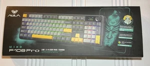 Aula Wind F108 Pro Wireless Mechanical Gaming Keyboard w/ Screen & Knob, G Black - Picture 1 of 2