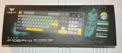 Aula Wind F108 Pro Wireless Mechanical Gaming Keyboard w/ Screen & Knob, G Black - Image 1 of 2