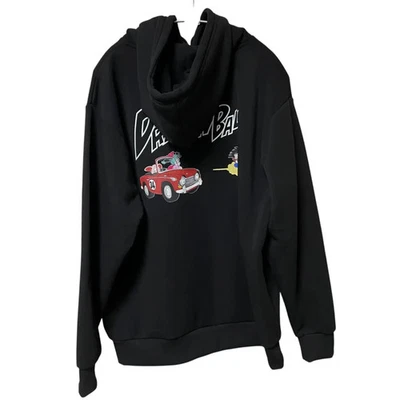 НОВЫЙ красный автомобильный пуловер с капюшоном Dragon Ball Goku & Bulma черный классический аниме сзади - Изображение 1 из 4