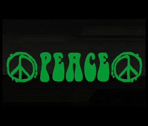 Peace Sign 36" GREEN Decal Sticker Hippie Hipster Flower Child Van Fits VW Bug - Picture 1 of 1