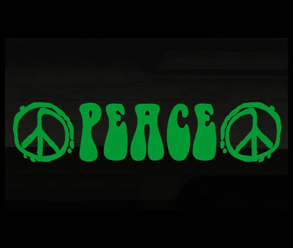 Peace Sign 36" GREEN Decal Sticker Hippie Hipster Flower Child Van Fits VW Bug - Image 1 of 1