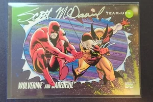 1992 Impel Marvel Universe Daredevil Wolverine Auto On Card. Scott McDaniel  - Picture 1 of 6