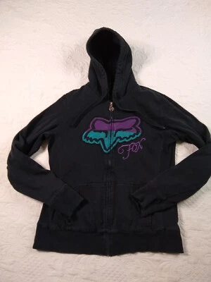 Fox Racing Hoodie Sweatshirt Men's XL (L) Black Fleece Lined Grunge Skater Y2k - Image 1 of 4
