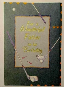 1 Birthday Greeting Card/Envelope Father Dad Step Love Thanks Proud Support Golf - Picture 1 of 4