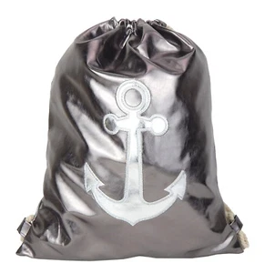 Gymbag silber metallic Anker by Ella Jonte Gym Bag Turnbeutel Hip Kunstleder new - Bild 1 von 3