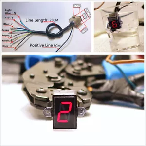 Waterproof 6 Speed Digital Gear Indicator Motorcycle Shift Lever Sensor/Display - Picture 1 of 12