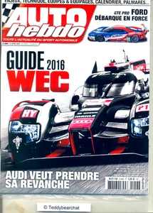 AUTO HEBDO GUIDE ENDURANCE WEC 2016 TEAMS PILOTEN PALMARES 04 2016 NEU ©TBC - Bild 1 von 1
