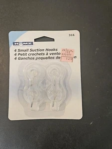 4 Small Suction Hooks New In Package Homz Suction Hanger - Picture 1 of 2