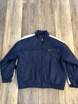 Chaqueta de invierno vintage Nike jóvenes niños 12-14 niños grande azul marino blanco acolchado Foto 1 de 4