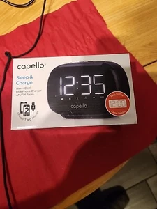 Capello Sleep & Charge Alarm Clock Dual USB Phone Charger AM/FM Radio CR22 - Picture 1 of 4