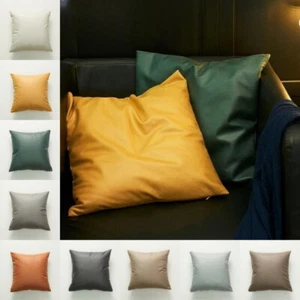 UK Uni Outdoor Kissenbezug Kunstleder Kissenhülle Home Sofa Dekor 18" 20" - Bild 1 von 21