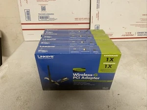 Lot Of 4x LINKSYS Wireless-G PCI WiFi Cards WMP54G For PC Network Range 2.4GHz - Picture 1 of 6