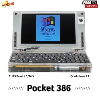 Pocket386 Retro Computer 386sx CPU DOS Computer Hand386 Upgrade Windows 3.11 - Bild 1 von 4