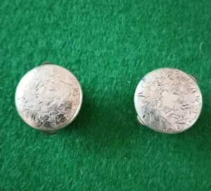 Antique George West Patented silver solitaire Spring Fastening Cufflinks - Picture 1 of 3