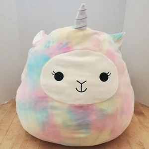 16" Squishmallow Lucy May Tie Dye Rainbow Llama Pegacorn Stuffed Animal Plush  - Picture 1 of 4