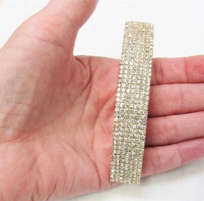 Gold Rhinestone Hair Barrette Special Occasion Formal Dressy Wedding - Image 1 of 4