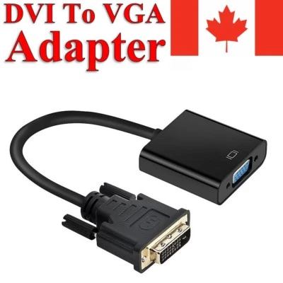 DVI-D to VGA Cable Male To Female Adapter Converter Monitor for PC Computer - Image 1 of 2