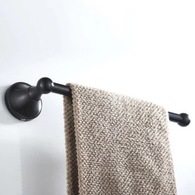 Oil Rubbed Bronze Bathroom Single Rail Face Towel Rack Bar Holder Hanger - Image 1 of 3