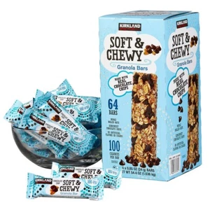 Kirkland Signature Soft & Chewy Chocolate Chip Granola Bars 64 bars 54.4 OZ - Picture 1 of 6