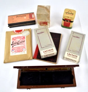 PLAQUES VERRES STEREO NEUVES LACTATE BOITE TOLE LUMIERE COFFRET BOIS POUR PLAQUE - Imagen 1 de 2