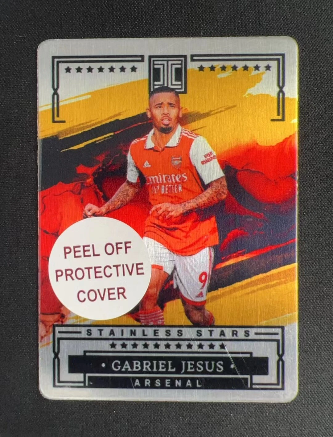 2022-23 Impeccable EPL Gabriel Jesus Stainless Stars Gold 09/10 Arsenal JSY# 1/1