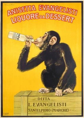 Anisetta Evangelisti Vintage Italian Liquor Poster Giclee Canvas Print 28x40 - Image 1 of 2