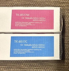 OEM KYOCERA TK-8517 MAGENTA and CYAN Toner Cartridge Kit 5052ci 5053ci - Afbeelding 1 van 2