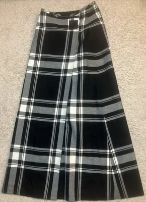 Lauren Ralph Lauren Womens 0 Skirt Equestrian Plaid Wrap Maxi Wool Vintage 90s - Image 1 of 4