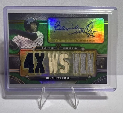 2024 Topps Triple Threads - Autógrafo Reliquias Bernie Williams 18/18 Sujetalibros Foto 1 de 2