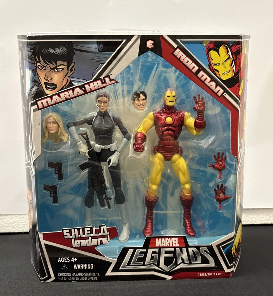 MARVEL LEGENDS SHIELD LEADERS MARIA HILL IRON MAN HASBRO 2008 2 PACK FIGURES - Immagine 1 di 3